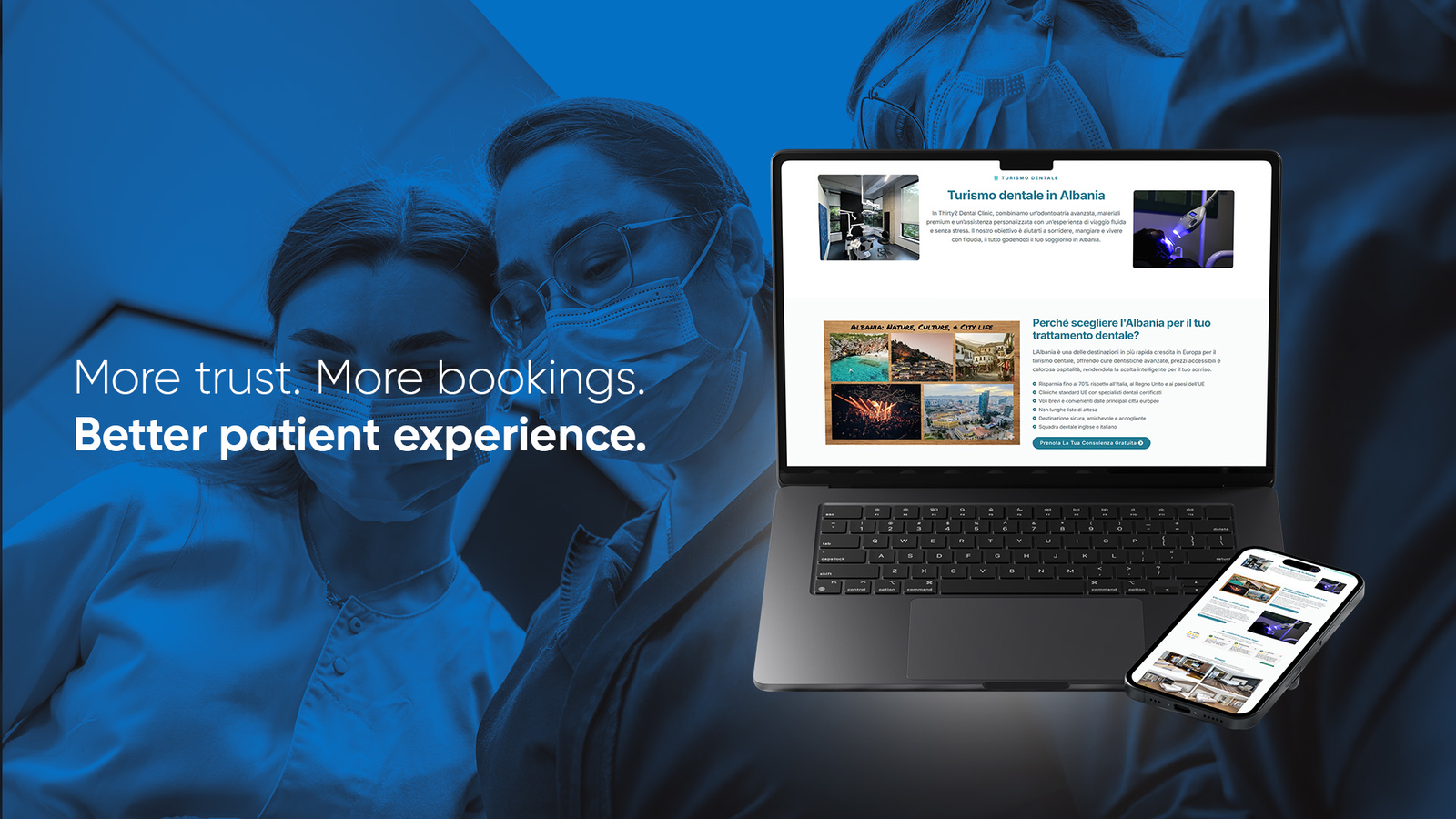 Thirty2 Dental Tourism marketing landing page